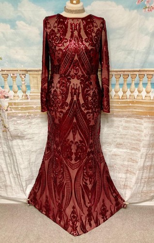 Evening dress red sequin - evening,
