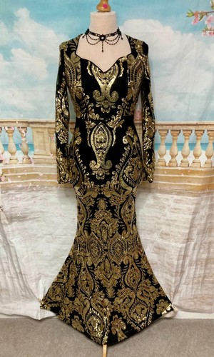 Evening dress black gold - 14,