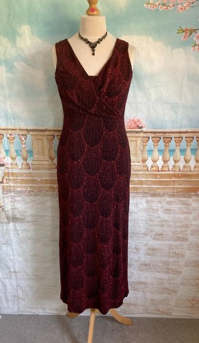 Black red maxi - evening, dress