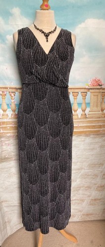 Black silver maxi evening - black,