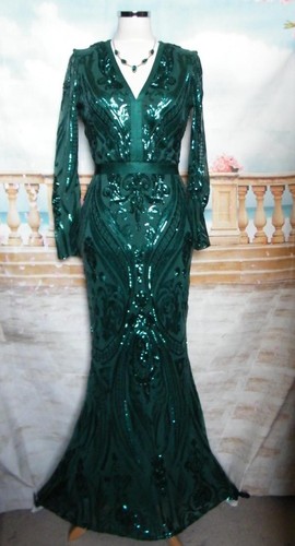 Green sequin maxi - sequin,