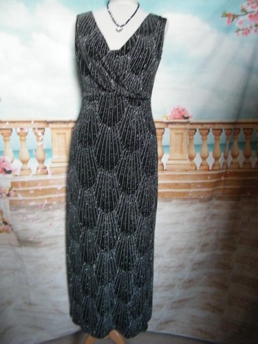Black silver maxi evening - black,